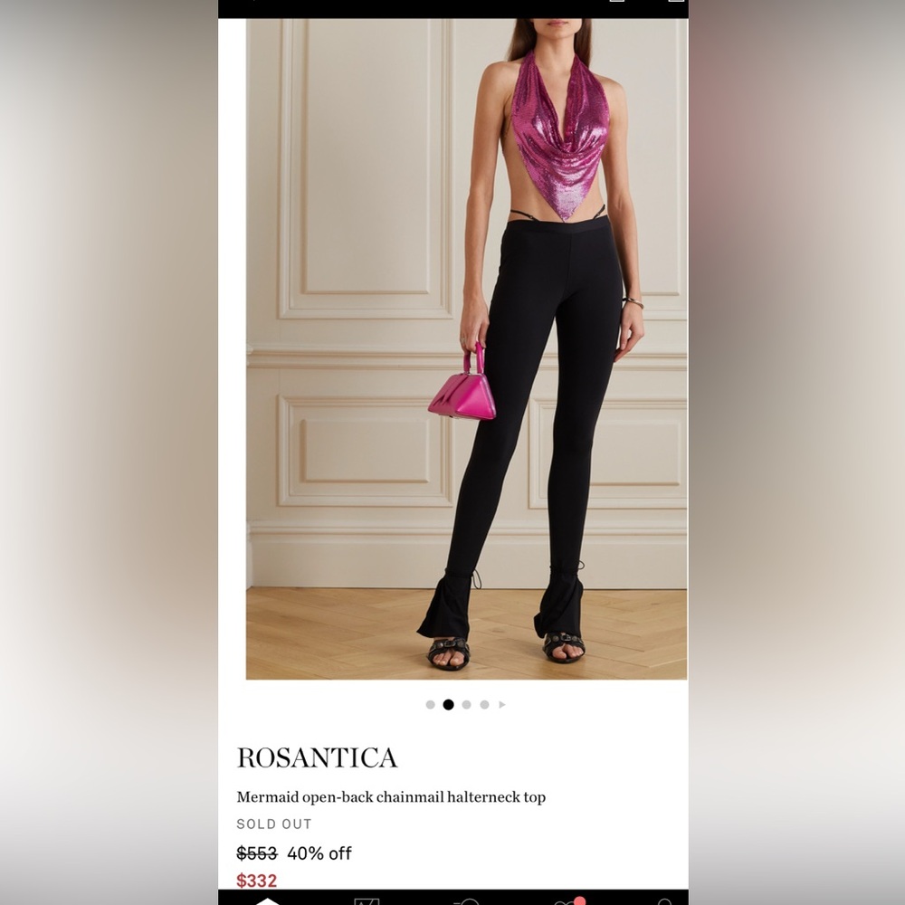 Rosantica mermaid open back chainmail halterneck top